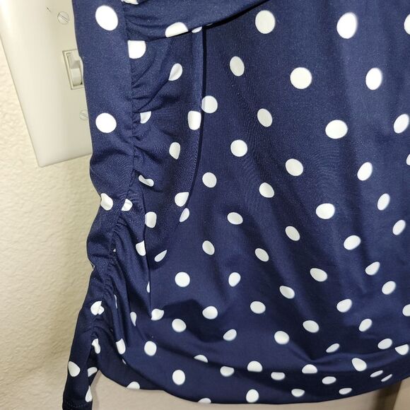 Lands' End Nwt Navy Blue Polka Dot Swimsuit Tankini Top Size 22W DD - Picture 4 of 9